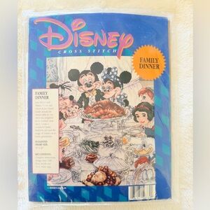 Disney Cross Stitch Kit 'Family Dinner' - Sealed - Vintage - 80s - Rare